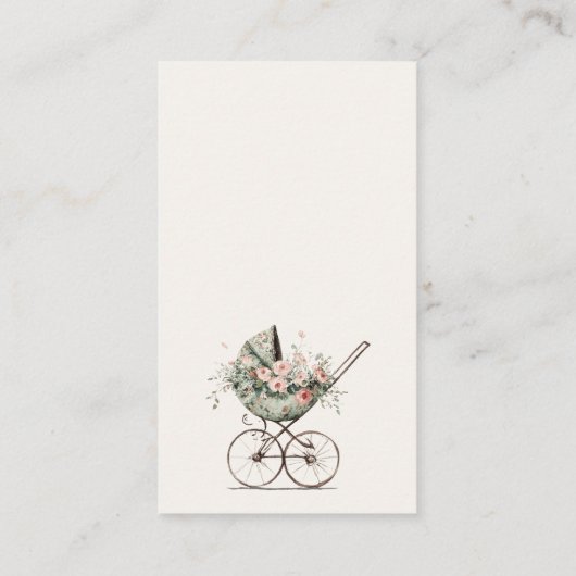 Blütenrost Windelwindeln Kinderdusche Begleitkarte (Rückseite)