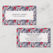 Blütenrot + Blauer Mohn Generische Vorlage Bu Visitenkarte (Vorne/Hinten)