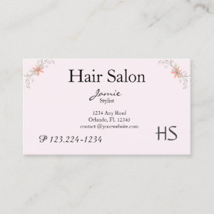 Blütenrot, Friseur, Schönheitssalon Visitenkarte