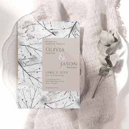 Blütenrot Graue Wasserfarbe Einladung