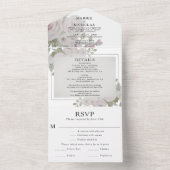 Blütenrot Hochzeitsrot Rosa Wasserfarbe All In One Einladung (Innen Boden)