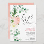 Blütenrot im Frühling Rosa Brautparty Einladung (Vorne/Hinten)