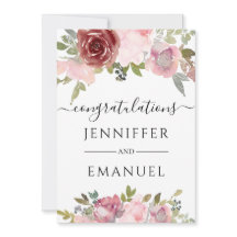 Blütenrot individuelle Name Hochzeit gratulieren