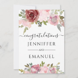 Blütenrot individuelle Name Hochzeit gratulieren Karte