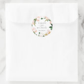 Blütenrot Magnolia Hydrangea Elegantes Label Runder Aufkleber (Tasche)