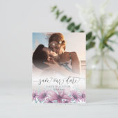 Blütenrot Magnolia Save the Date Hochzeit Ankündigungspostkarte (Stehend Vorderseite)