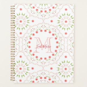 Blütenrot Mandala Mit Monogramm Planer