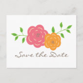 Blütenrot orange blorale Save the Date Postkarte (Vorderseite)