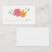 Blütenrot-orangefarbene Platzkarten (Vorne/Hinten)