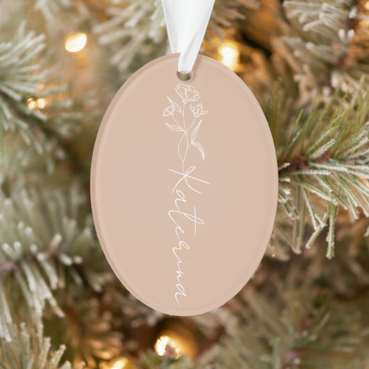 Blütenrot Personalisierter Name Weihnachten Ornament (Baum)
