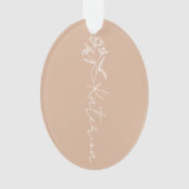 Blütenrot Personalisierter Name Weihnachten Ornament (Vorderseite)