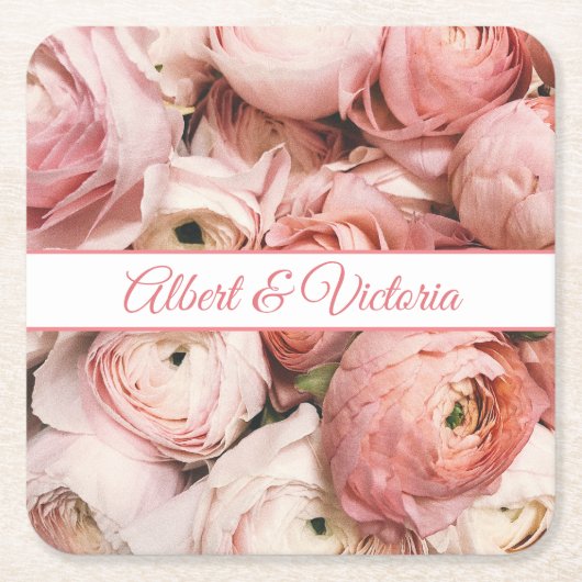 Blütenrot Rechteckiger Pappuntersetzer (Vorderseite)