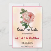 Blütenrot Rosa Blütenhochzeit Retten Sie das Datum Einladung (Vorderseite)
