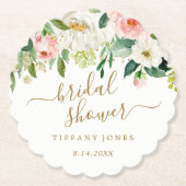 Blütenrot-Rosa-Brautparty Confetti Untersetzer (Vorderseite)