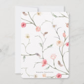 Blütenrot Rosa Brautparty Einladung (Rückseite)