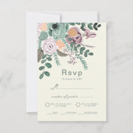 Blütenrot Rosa Eukalyptus Grüne Hochzeit Einladung