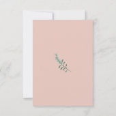 Blütenrot Rosa Eukalyptus Grüne Hochzeit Einladung (Rückseite)