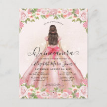 Blütenrot Rosa Gold Glain Prinzessin Quinceanera