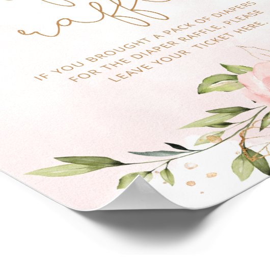 Blütenrot Rosa Goldfolie Preiselter Poster (Ecke)