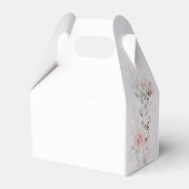 Blütenrot Rosa Grünpflanzen Gold Babydusche Geschenkschachtel (Rückseite)