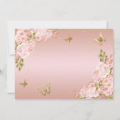 Blütenrot Rosa Schmetterling Quinceanera Ankündigung (Rückseite)