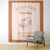 Blütenrot Rosa Wüste Bachelorette Wandteppich (Beispiel)