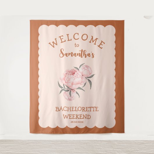 Blütenrot Rosa Wüste Bachelorette Wandteppich (Vorderseite)