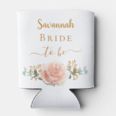 Blütenrot Rose Goldblume Eukalyptusgrün Dosenkühler (Rückseite)