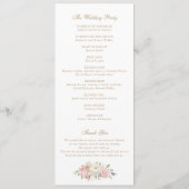 Blütenrot Rose Grünes Wappen Monogramm Hochzeit Programm (Rückseite)