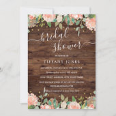 Blütenrot Rustikales Brautparty Einladung (Vorderseite)
