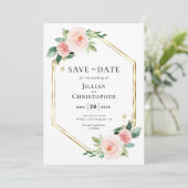 Blütenrot Save the Date Einladung (Stehend Vorderseite)