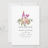 Blütenrot und Goldweinverkostung Hochzeit Save The Date (Vorderseite)