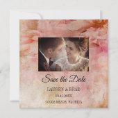 Blütenrot Vintag Save The Date (Vorderseite)