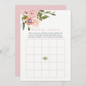 Blütenrot Wasserfarbe Rosa Bridal Bingo (Vorne/Hinten)