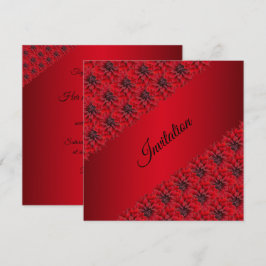 Blütenrote Dahlien in gotischer Einladung