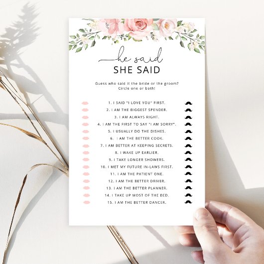 Blütenröte Er sagte, sie sagte Brautparty