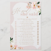 Blütenröte Er sagte, sie sagte Brautparty (Vorderseite)