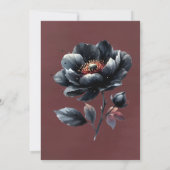 Blütenroter Gothic Black Floral Couples Dusche Einladung (Rückseite)