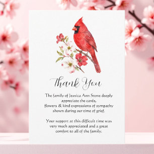 Blütenroter Kardinalvogel Florales Begräbnis Tod Einladung