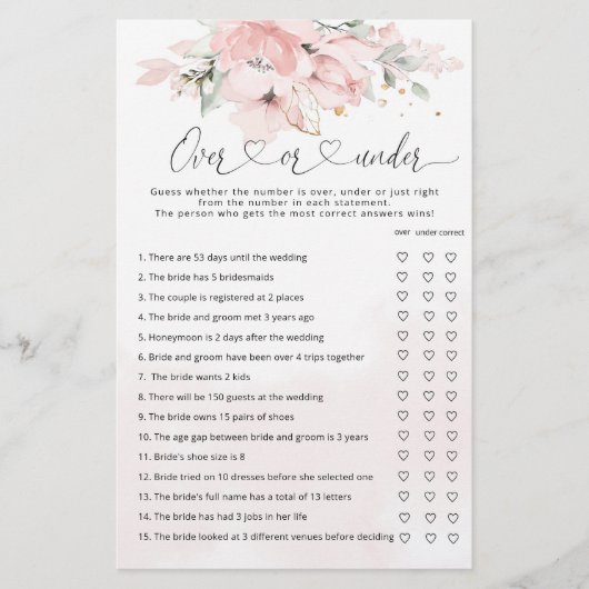 Blütenrötung über oder unter Brautparty (Vorderseite)