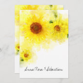*~* Blütenrustikale Hochzeit der Sonnenblumen Einladung (Vorne/Hinten)