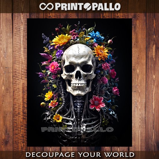 Blütenschädel - Halloween-Blüte Seidenpapier