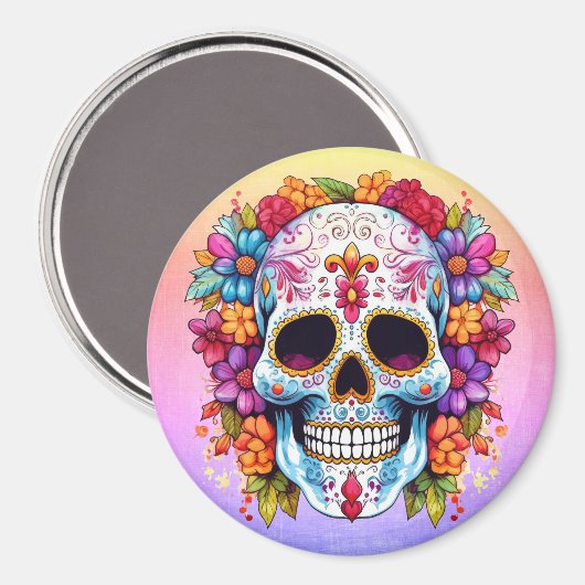 Blütenschädel Magnet (Vorderseite/Rückseite)