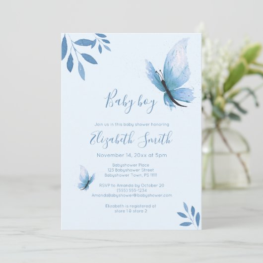 Blütenschmetterling Einladung (Stehend Vorderseite)