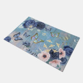 Blütenschmetterlinge und Bienen Fußmatte (Schrägansicht)