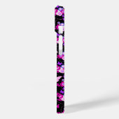 Blütenschmetterlinge und Herzen rosa schwarz Case-Mate iPhone Hülle (Rückseite / Links)