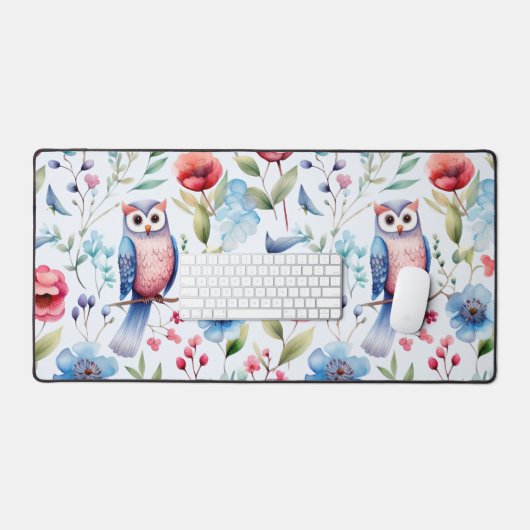 Blütenschnecke Nahtloses Muster Schreibtischunterlage (Tastatur & Maus)