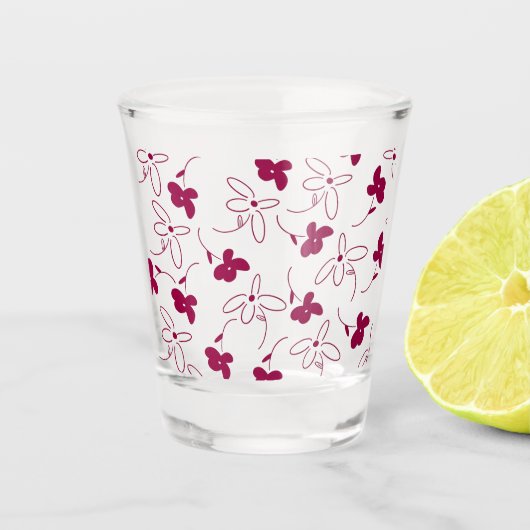 Blütenschotterglas Schnapsglas (Vorderseite)