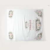 Blütenschwarz Rose Gold Brautparty Prop Wandteppich (Vorderseite (Horizontal))