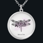 *~* Blütenschwarzer Glitzer Dragonfly-Rose Versilberte Kette<br><div class="desc">Runde SILVER PLATE NECKLACE - Wählen Sie Ihre Größe Intention Schmuck - Beruhigen beruhigende Fernenergie geladen JEWELRY MIT ABSICHT (R) Set eine Absicht in einer positiven Weise wie " Ich bin ... ." Die Energie wird Ihnen helfen, positive Transformationen zu erhalten. Wenn man ruhig ist, kann es zu Heilung kommen....</div>